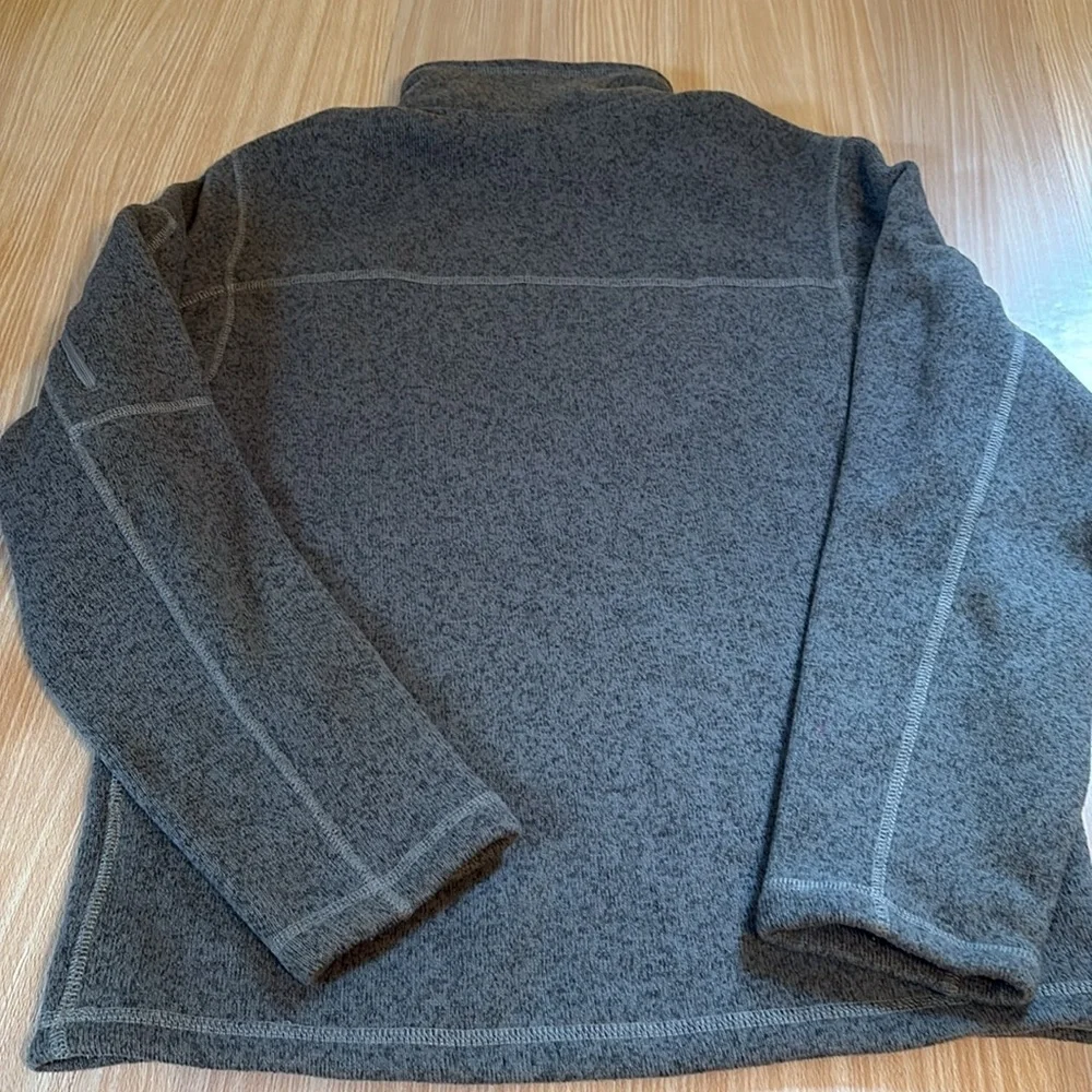 The North Face 1/4 zip fleece lined shirt jacket gray
